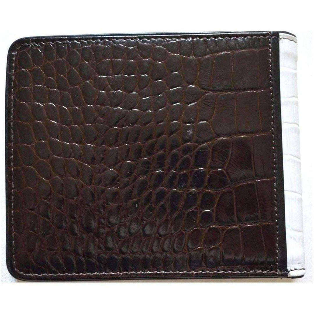 Two Tone Crock Print Leather Wallet
