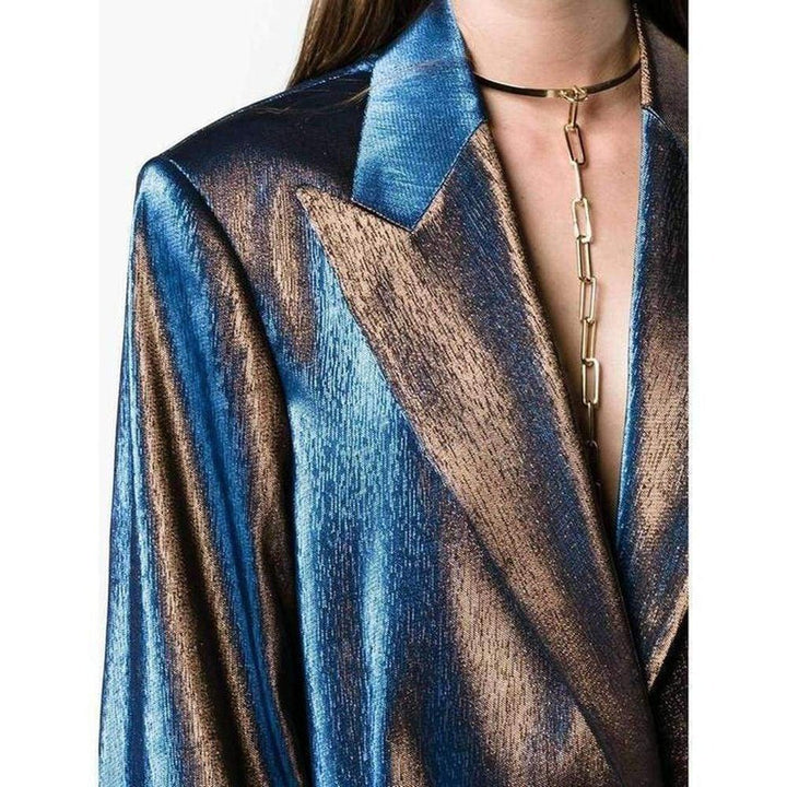 Two-Tone Lamé Blazer