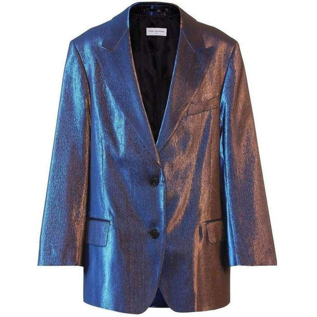 Dries Van Noten-Two-Tone Lamé Blazer - Runway Catalog