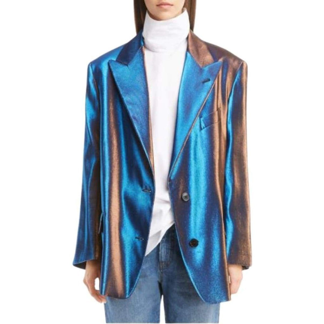 Two-Tone Lamé Blazer