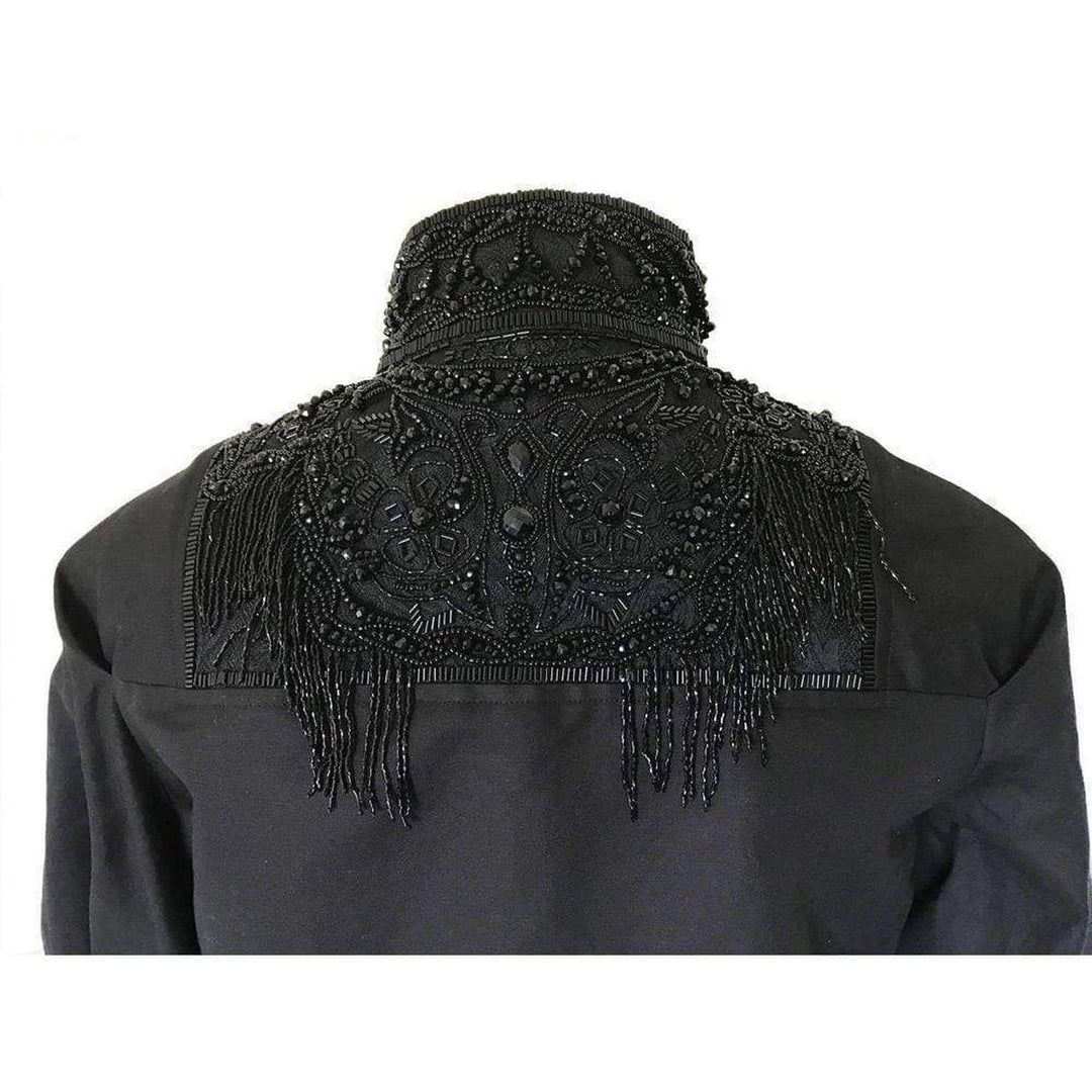 Beaded Collar Cotton Bomber Jacket