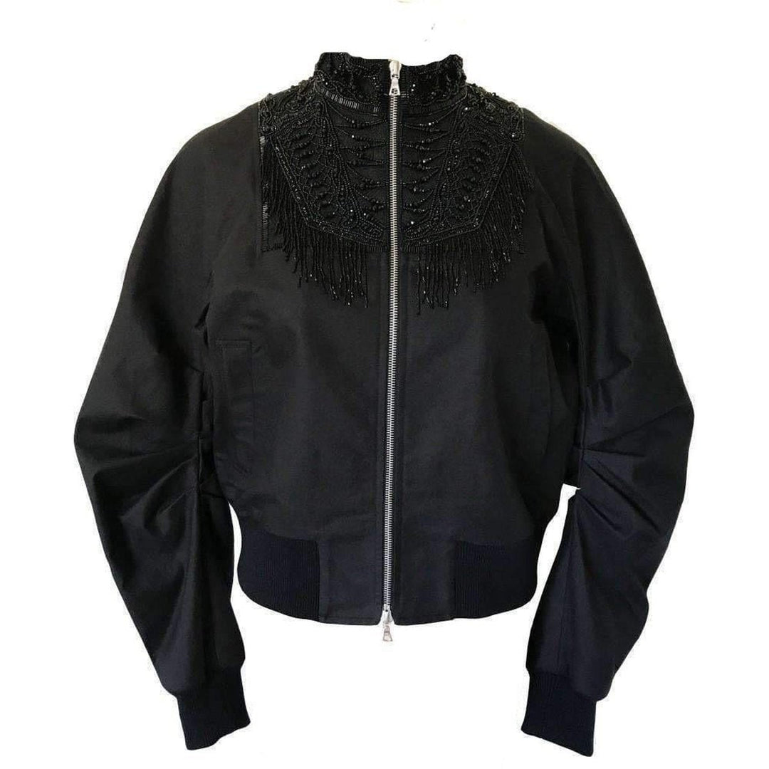 Dries Van Noten-Viard Beaded Collar Bomber Jacket - Runway Catalog
