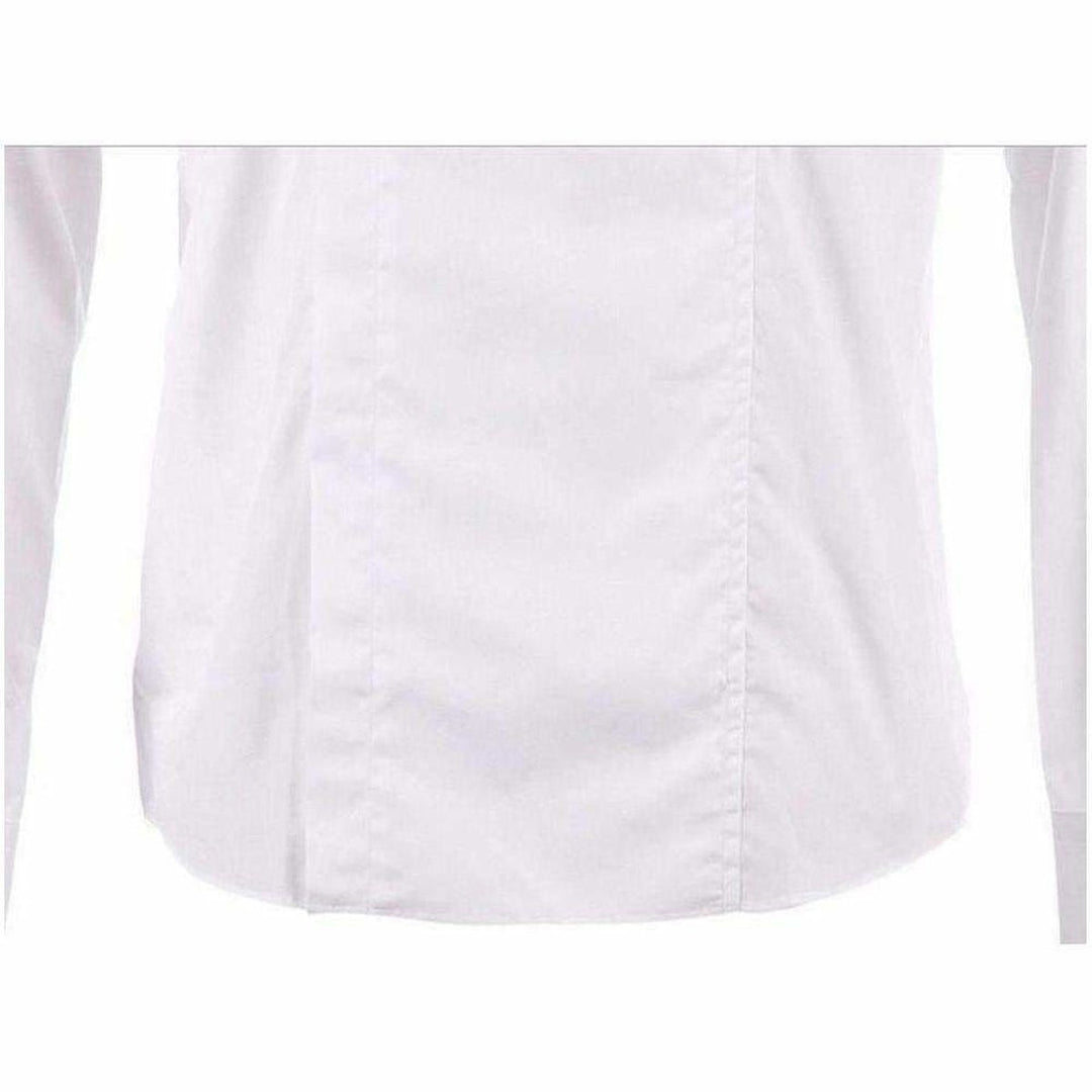 White Cotton Carrick Funnel Neck Shirt