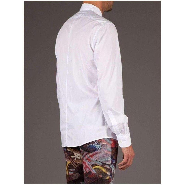 White Cotton Carrick Funnel Neck Shirt