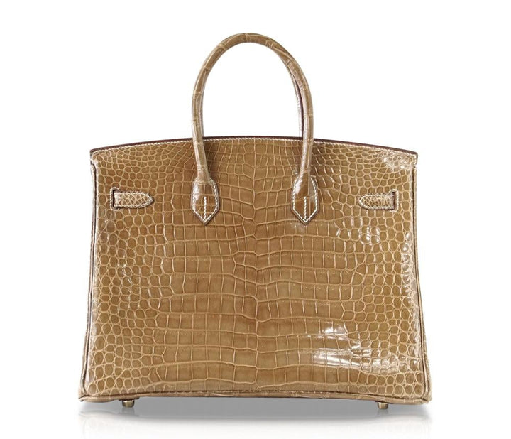 Hermès Birkin 35 Ficelle Porosus Crocodile Bag GHW