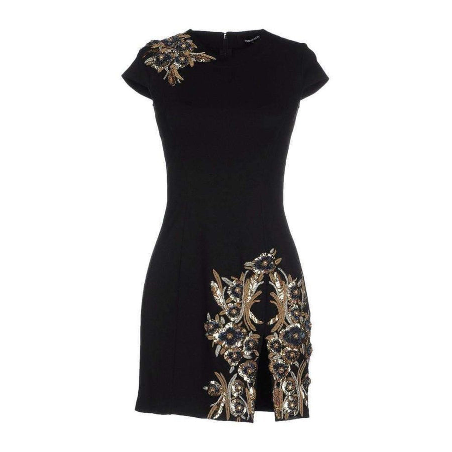 Dsquared2-Black Jewel Embellished Mini Fitted Dress - Runway Catalog