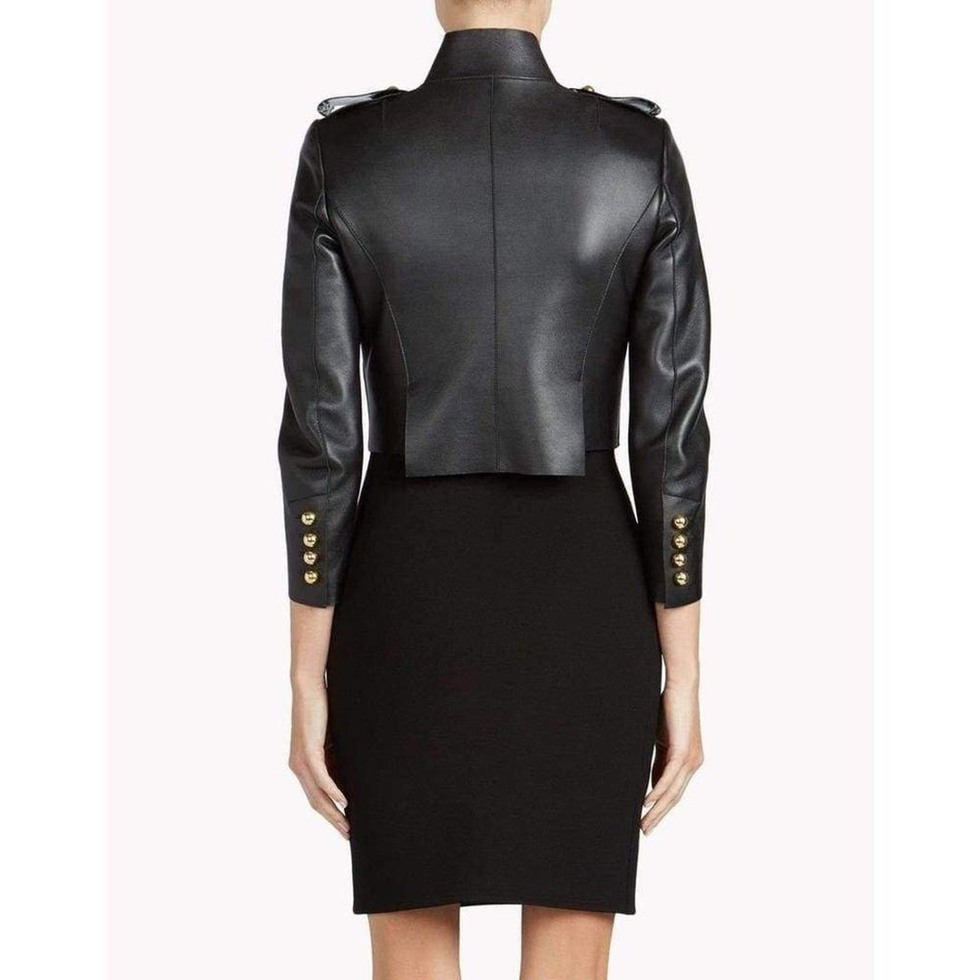 Dsquared2 Beatrix Black Leather Biker Jacket