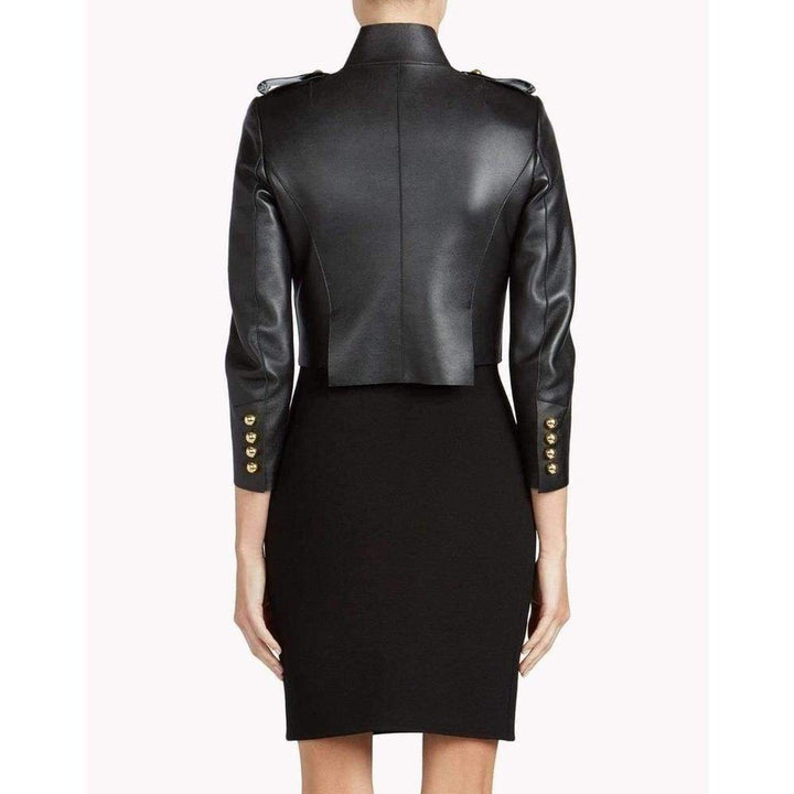 Dsquared2 Beatrix Black Leather Biker Jacket