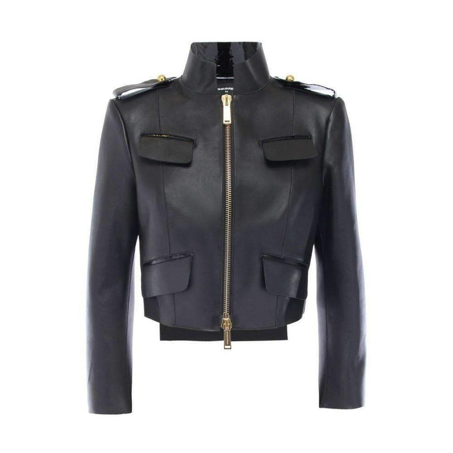 Dsquared2-Dsquared2 Beatrix Black Leather Biker Jacket - Runway Catalog