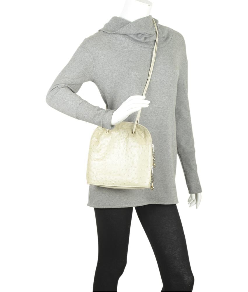 Due Fratelli Cream Leather Shoulder Bag