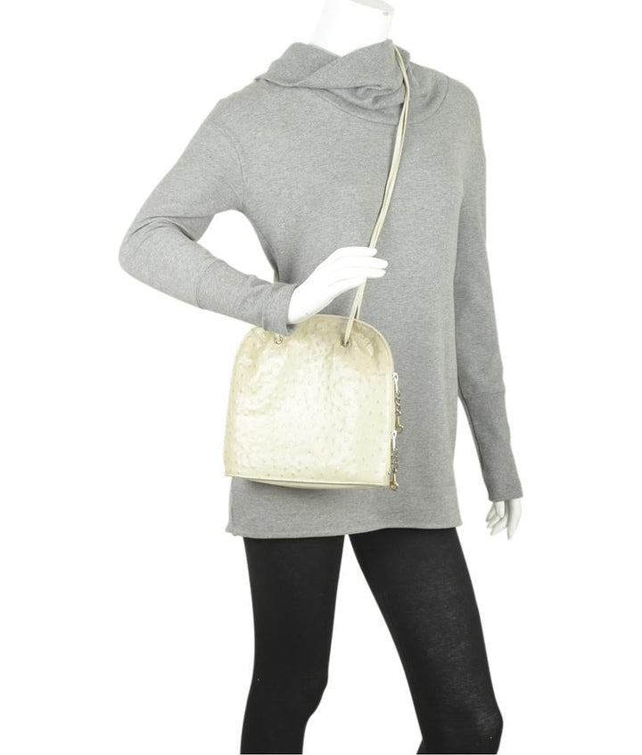 Due Fratelli Cream Leather Shoulder Bag
