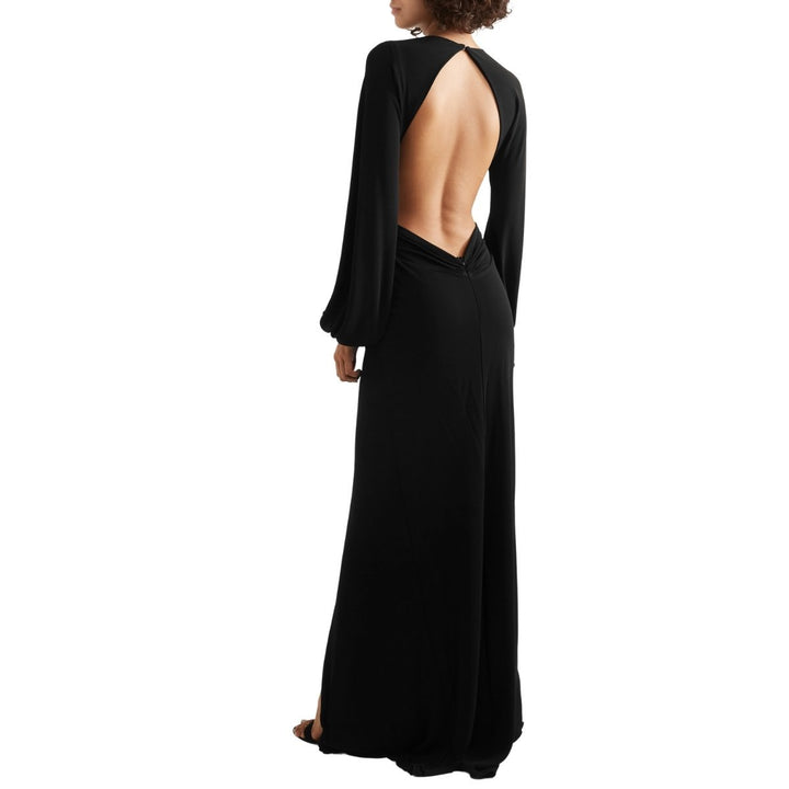 Bead-embellished Cutout Georgette Gown