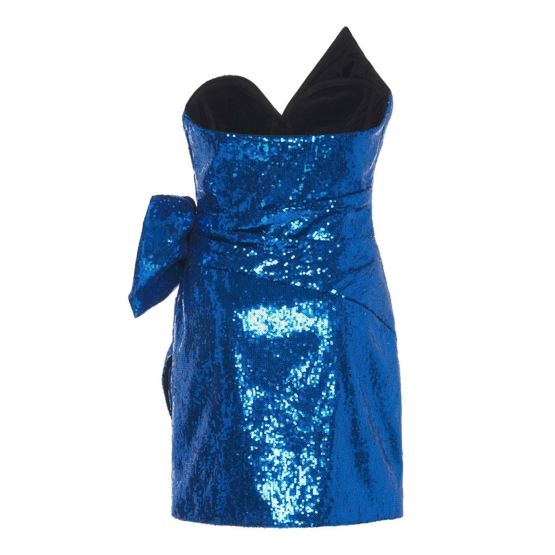 Strapless Sequined Tulle Mini Dress