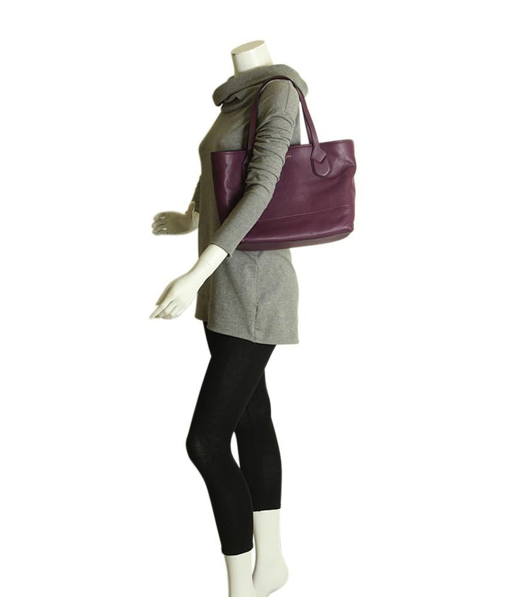 Marc Jacobs York Purple Leather Tote Bag