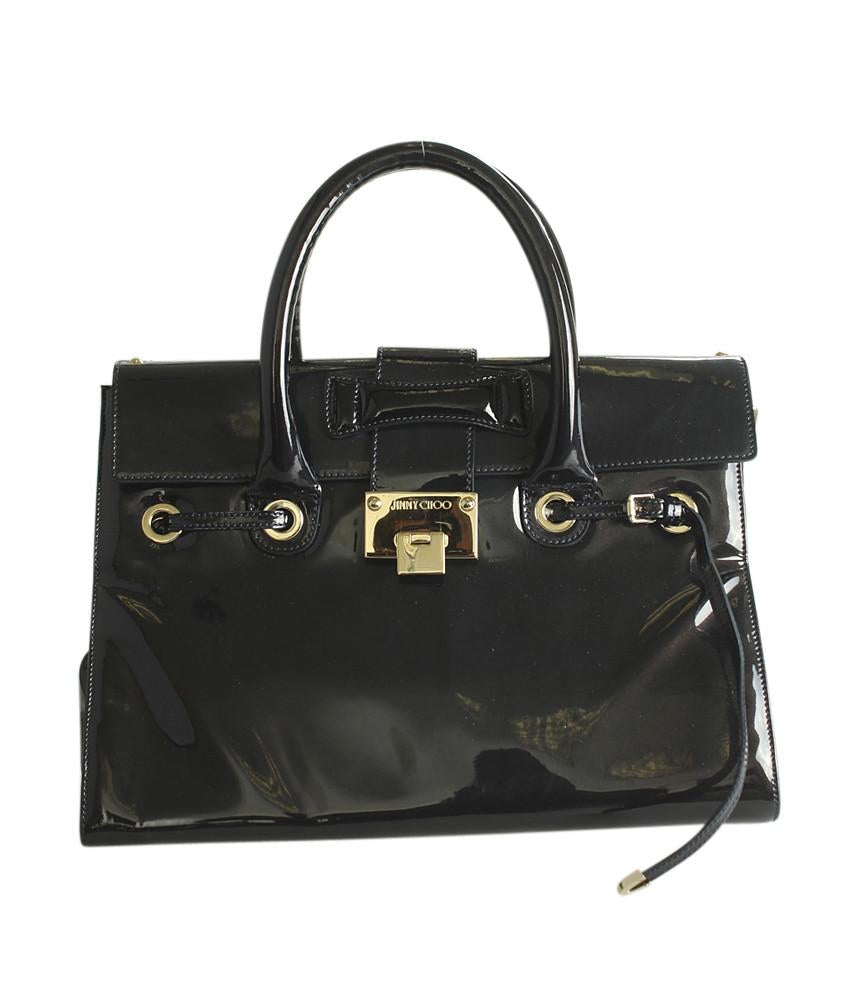 Jimmy Choo Rosalie Blue Patent Leather 2- Way Shoulder Bag