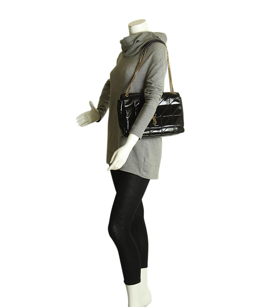 Yves Saint Laurent 527940 Large Jamie Black Patent Leather Shoulder Bag