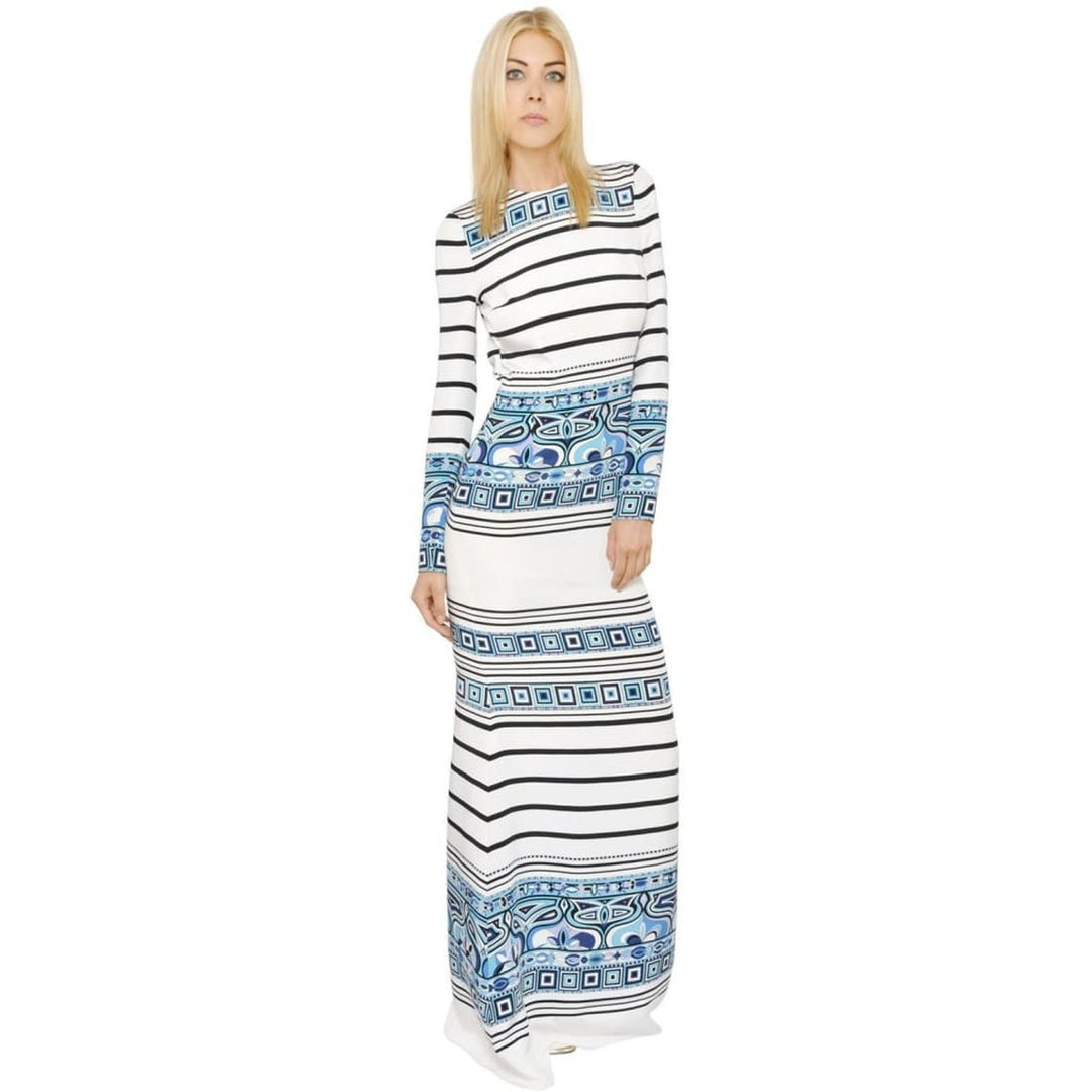 Backless Printed Silk Cady Dress