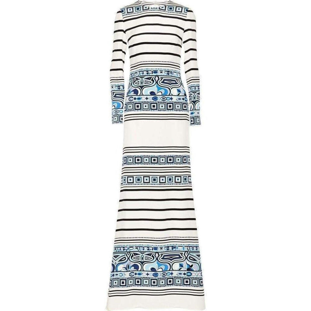 Backless Printed Silk Cady Dress