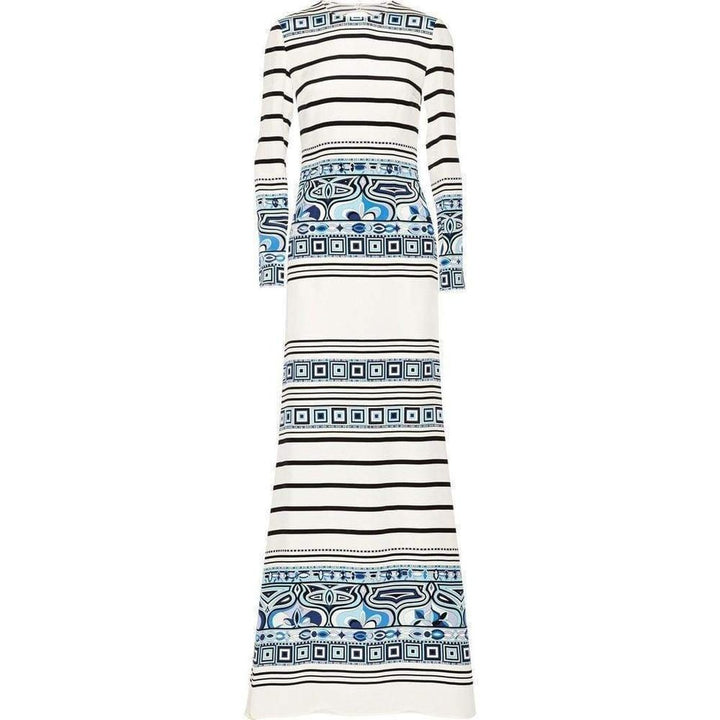Backless Printed Silk Cady Dress