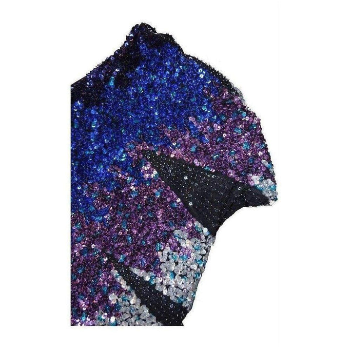 Multi Color Silk One Shoulder Dress