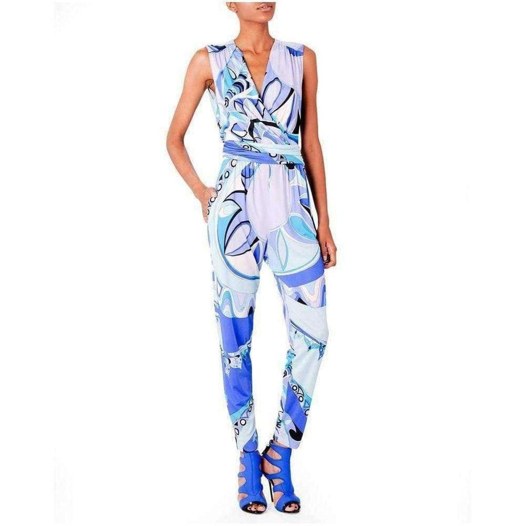 Print Cross Front Jumpsuit