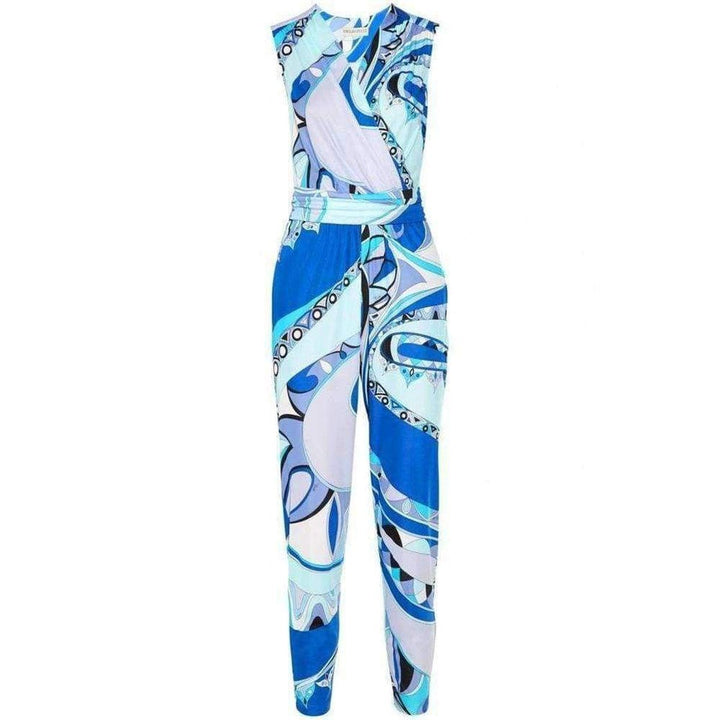 Emilio Pucci-Print Cross Front Jumpsuit - Runway Catalog