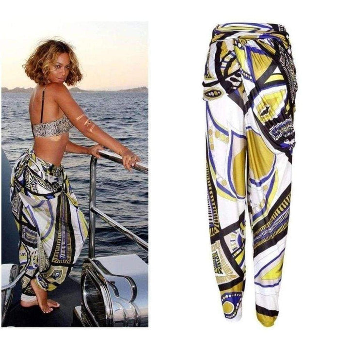 Printed Jersey Tapered Pants