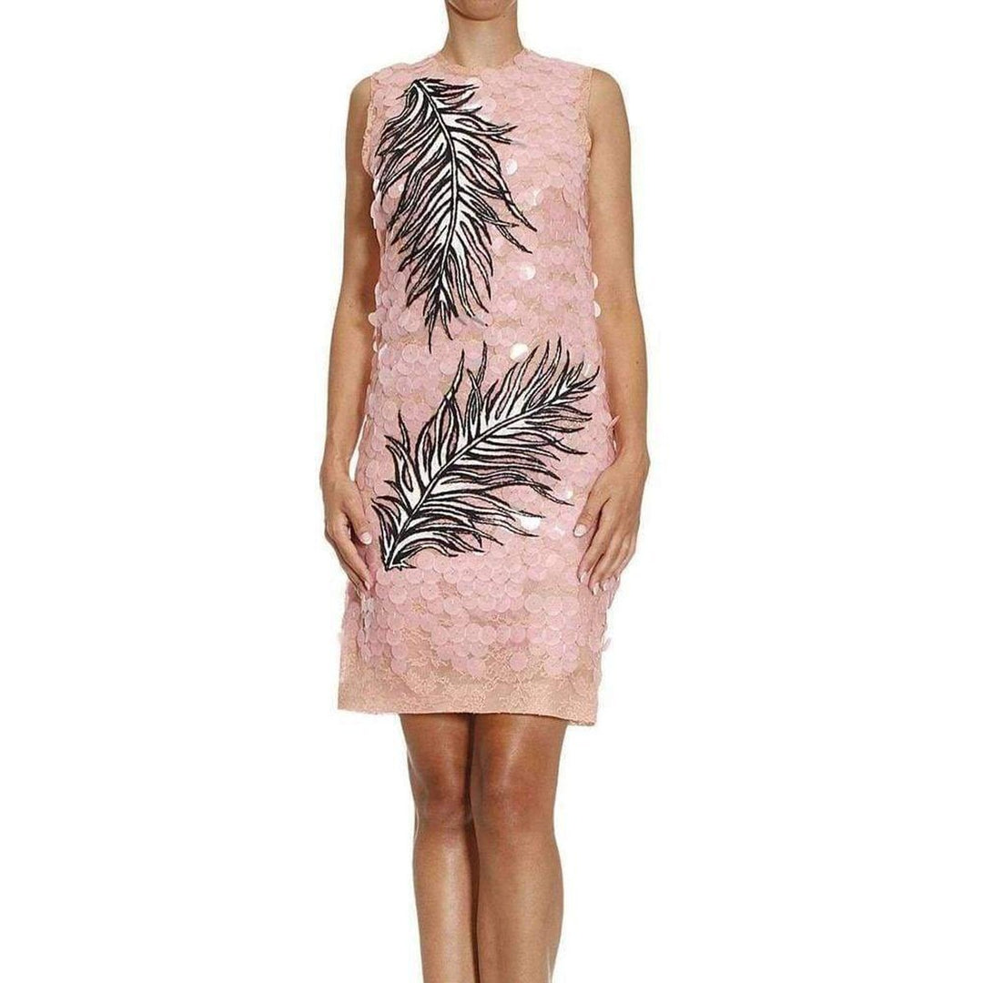 Sequin Lace Feather Embroidered Dress