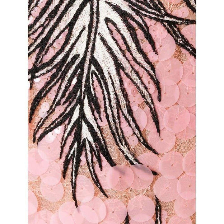 Sequin Lace Feather Embroidered Dress