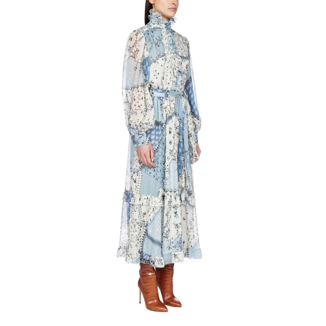 Chio Ruffled Floral-Print Silk-Chiffon Dress