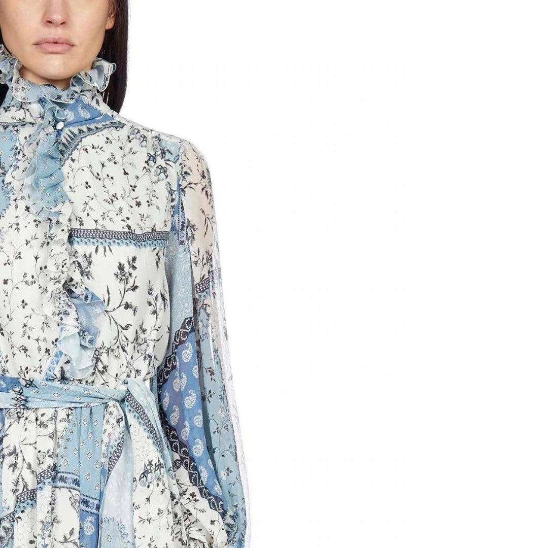 Chio Ruffled Floral-Print Silk-Chiffon Dress
