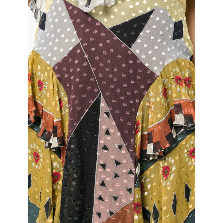 Geometric Print Silk Dress