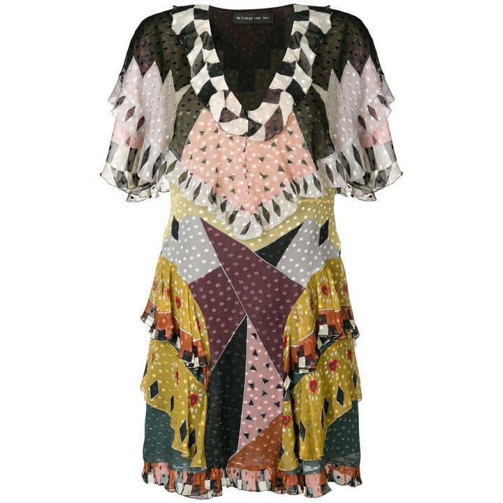 Geometric Print Silk Dress