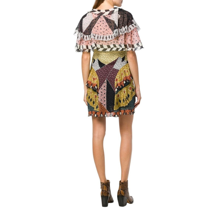 Geometric Print Silk Dress