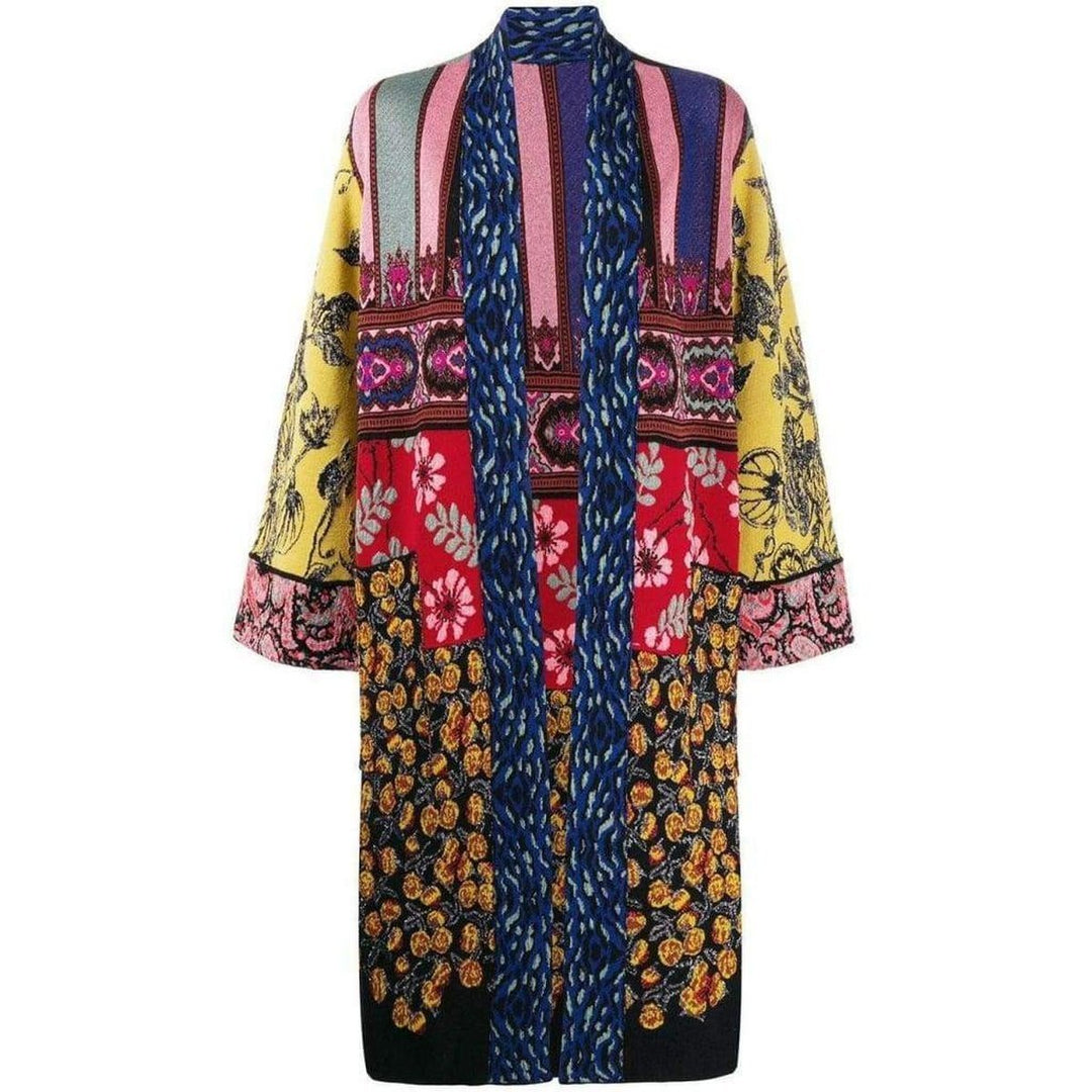 Etro-Patchwork Metallic Jacquard-Knit Cardigan Coat - Runway Catalog