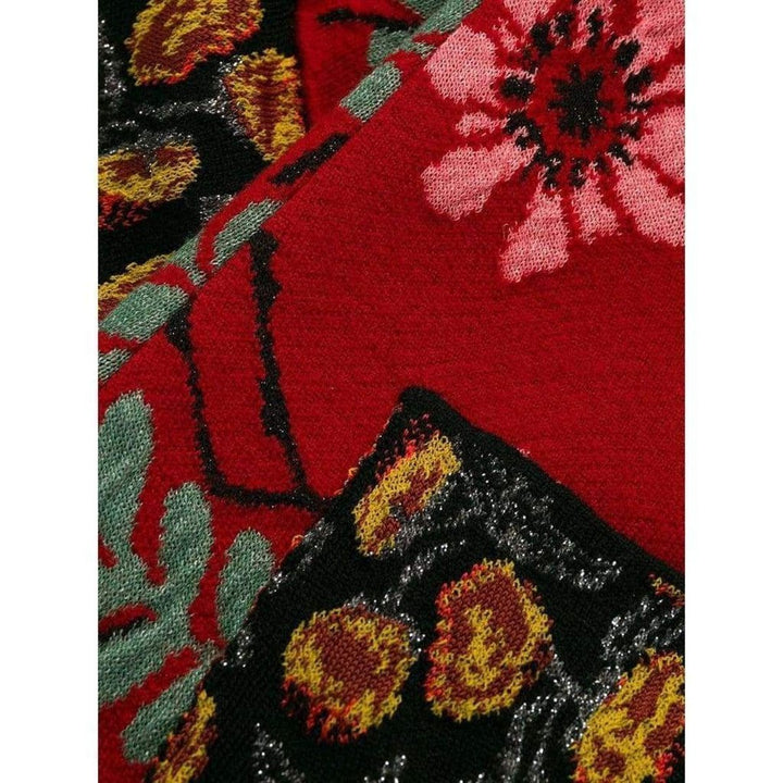 Patchwork Metallic Jacquard-Knit Cardigan Coat