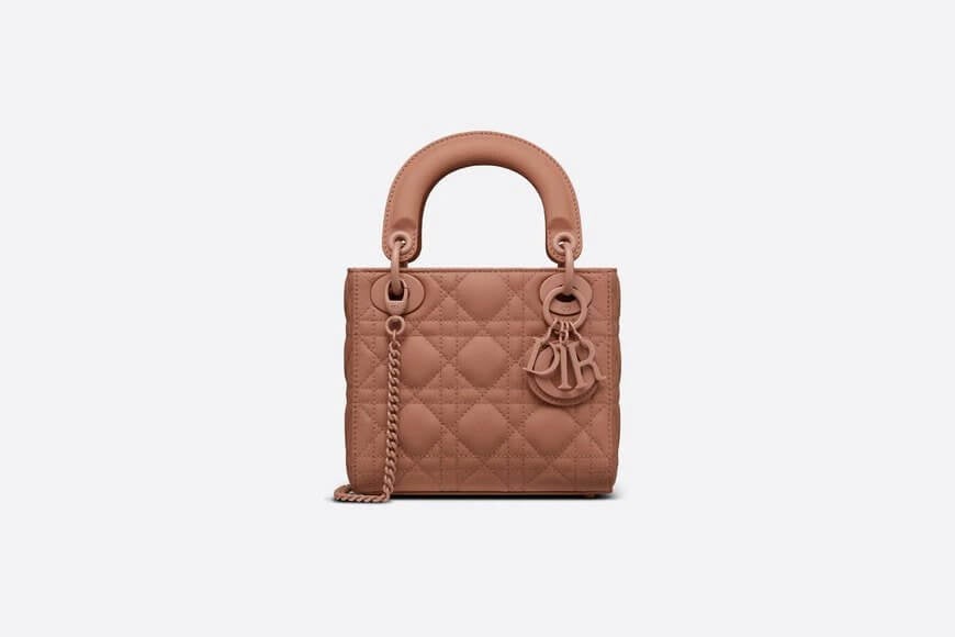 Mini Lady Di**r Bag Blush Ultramatte Cannage Calfskin
