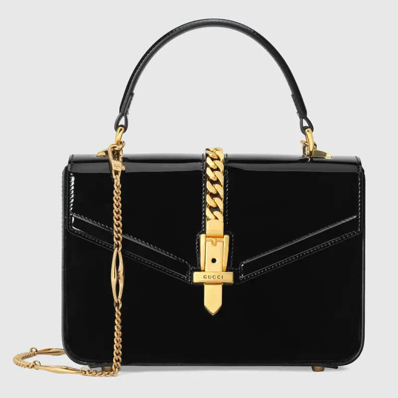 Black Patent Leather Sylvie 1969 Mini Top Handle Bag | G*G® US