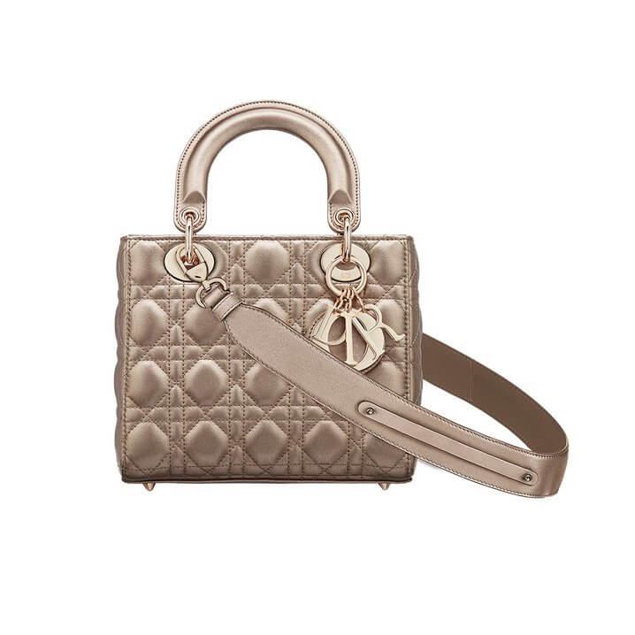 Lady Di**r My ABCDi**r Bag Metallic Gold-Tone Cannage Calfskin