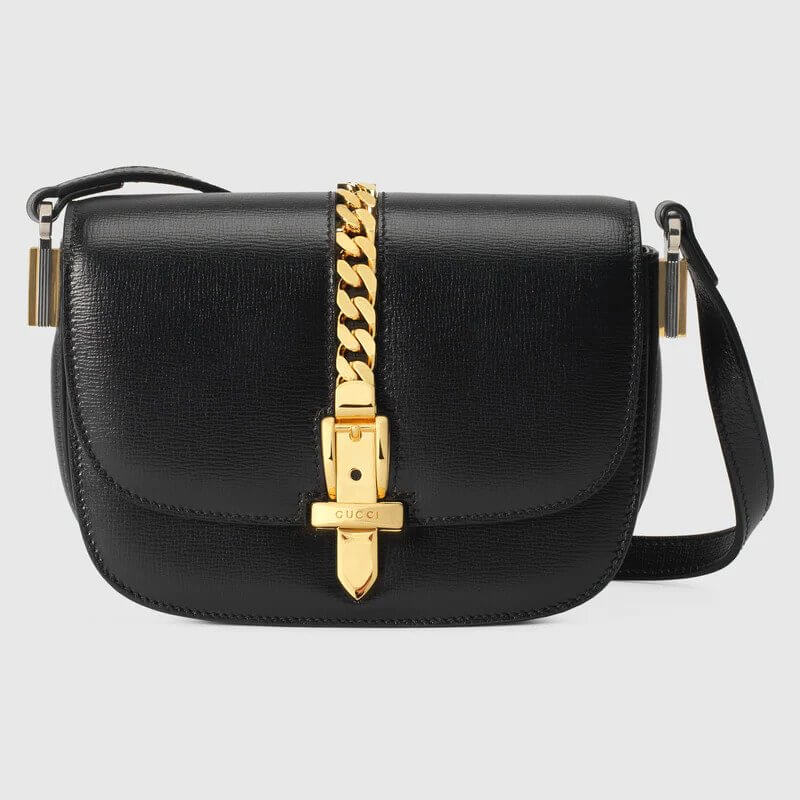 Sylvie 1969 mini shoulder bag in black leather | G*G® U