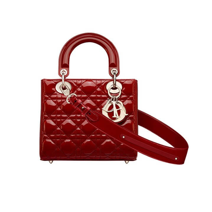 Lady Di**r My ABCDi**r Bag Cherry Red Patent Cannage Calfskin