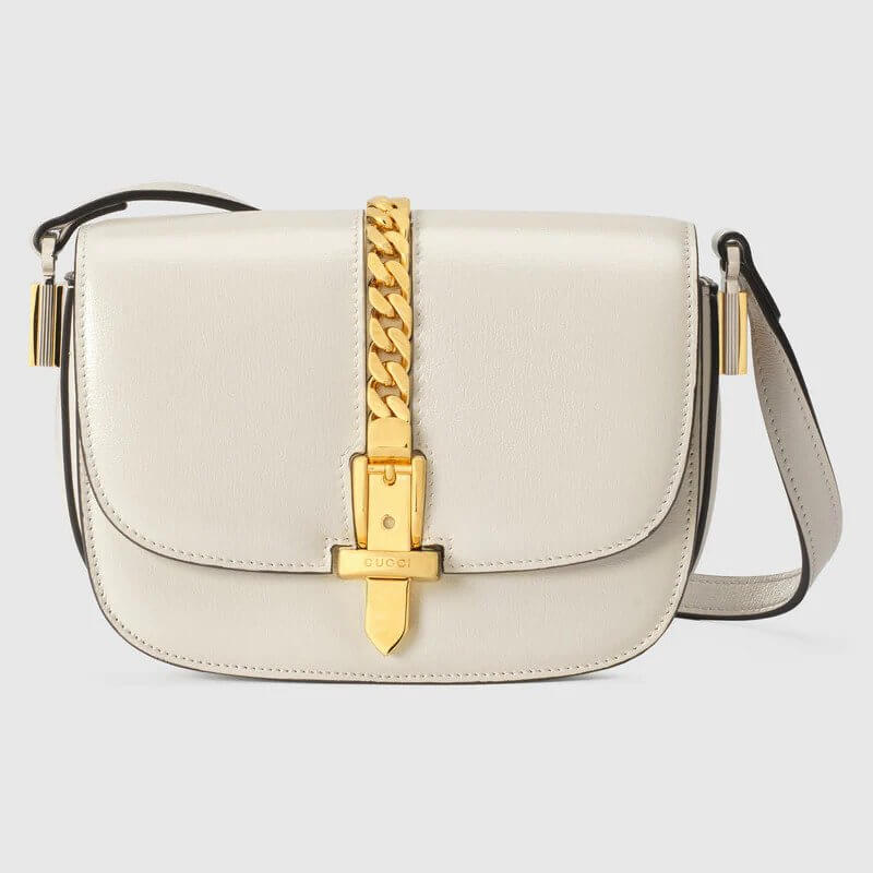 Sylvie 1969 mini shoulder bag in white leather | G*G® U
