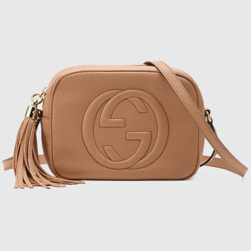 Rose Beige Leather Soho Small Disco Bag | G*G® US