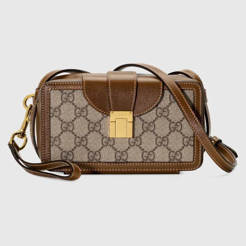 GG mini bag with clasp closure in beige and ebony | G*G® US