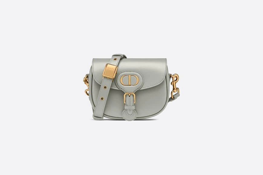 Small Di**r Bobby Bag Gray Box Calfskin
