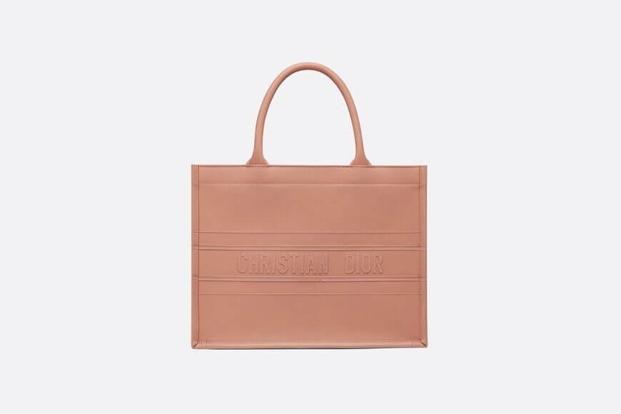 Small Di**r Book Tote Rose Des Vents Calfskin