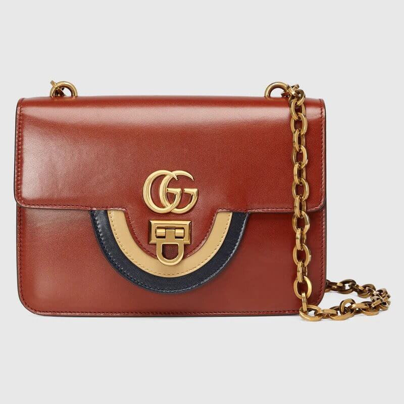 Small shoulder bag with Double G in brick leather | G*G® US