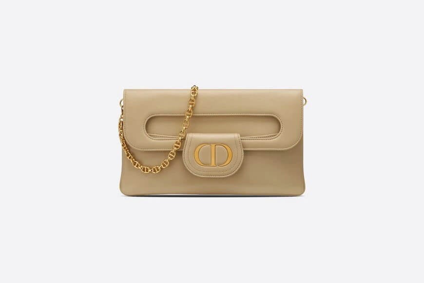 Medium Di**rDouble Bag Beige Smooth Calfskin
