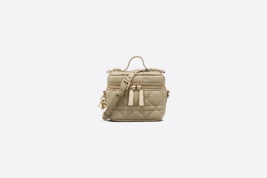 Micro Lady Di**r Vanity Case Beige Cannage Lambskin