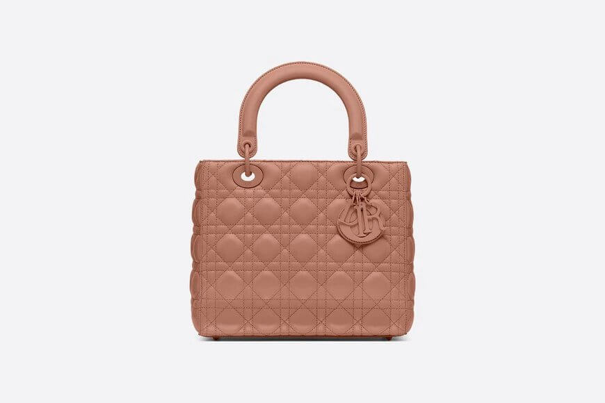 Medium Ultramatte Lady Di**r Bag Blush Ultramatte Cannage Calfskin